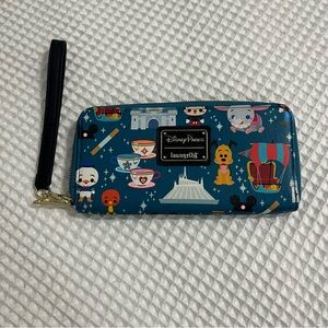 Loungefly Disney Parks Chibi Cuties Mini Character Wristlet Wallet Clutch Bag